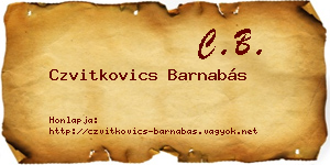 Czvitkovics Barnabás névjegykártya