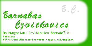 barnabas czvitkovics business card